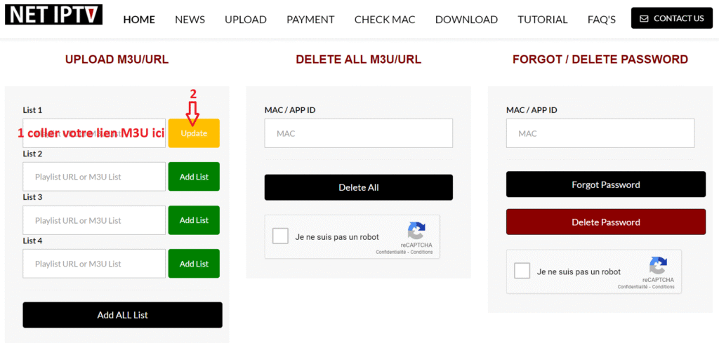 page web de net iptv