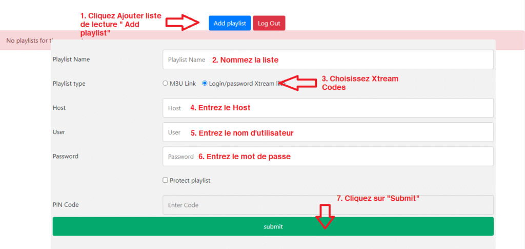 page d installation de l xtream code